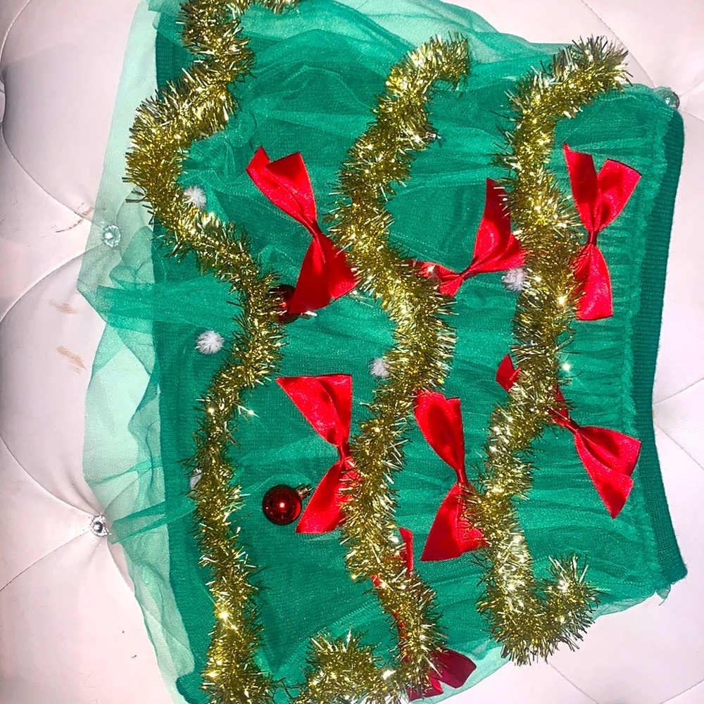 Cute Xmas skirt. Tulle with ribbons